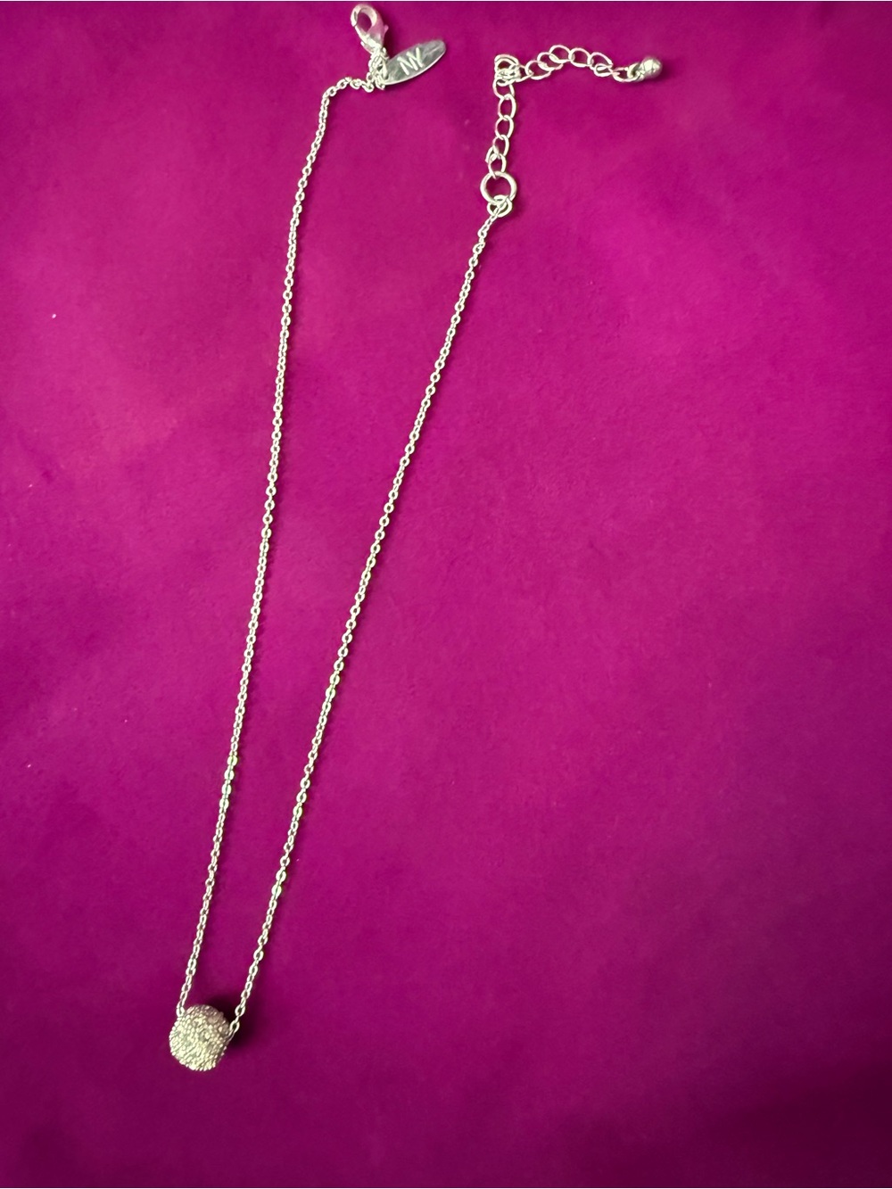 Delicate Silver Beaded Pendant Necklace - Women Jewelry